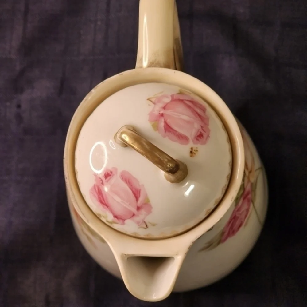Bavaria LDBC China Tea Pot Pink‎ Roses Gold Gilt